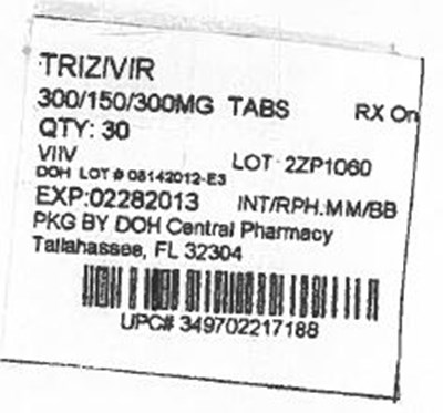 Label Image For 300mg  /  150mg  /  300mg (Trizivir 300 150mg)